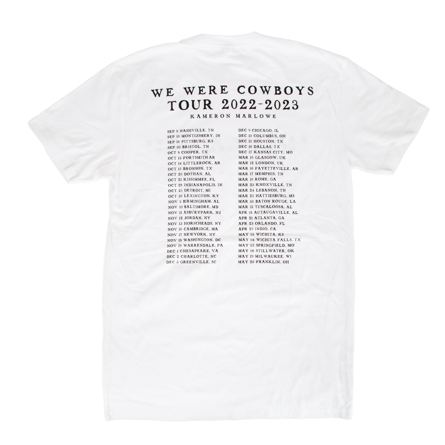 We Were Cowboys Tour Tee - White
